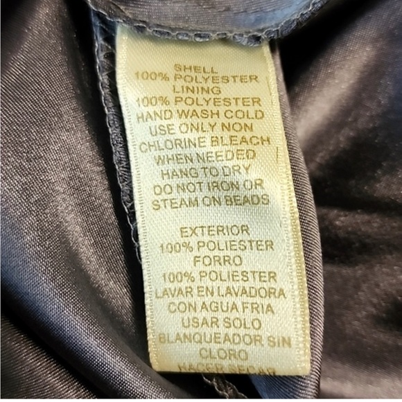 Eliza J Embellished Tiered Chiffon
Halter Gown Charcoal Gray Sz 12 - Picture 7 of 9